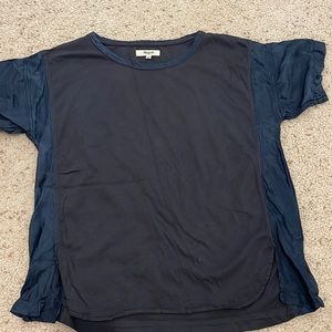 Madewell Blue Cotton/Silk Tee